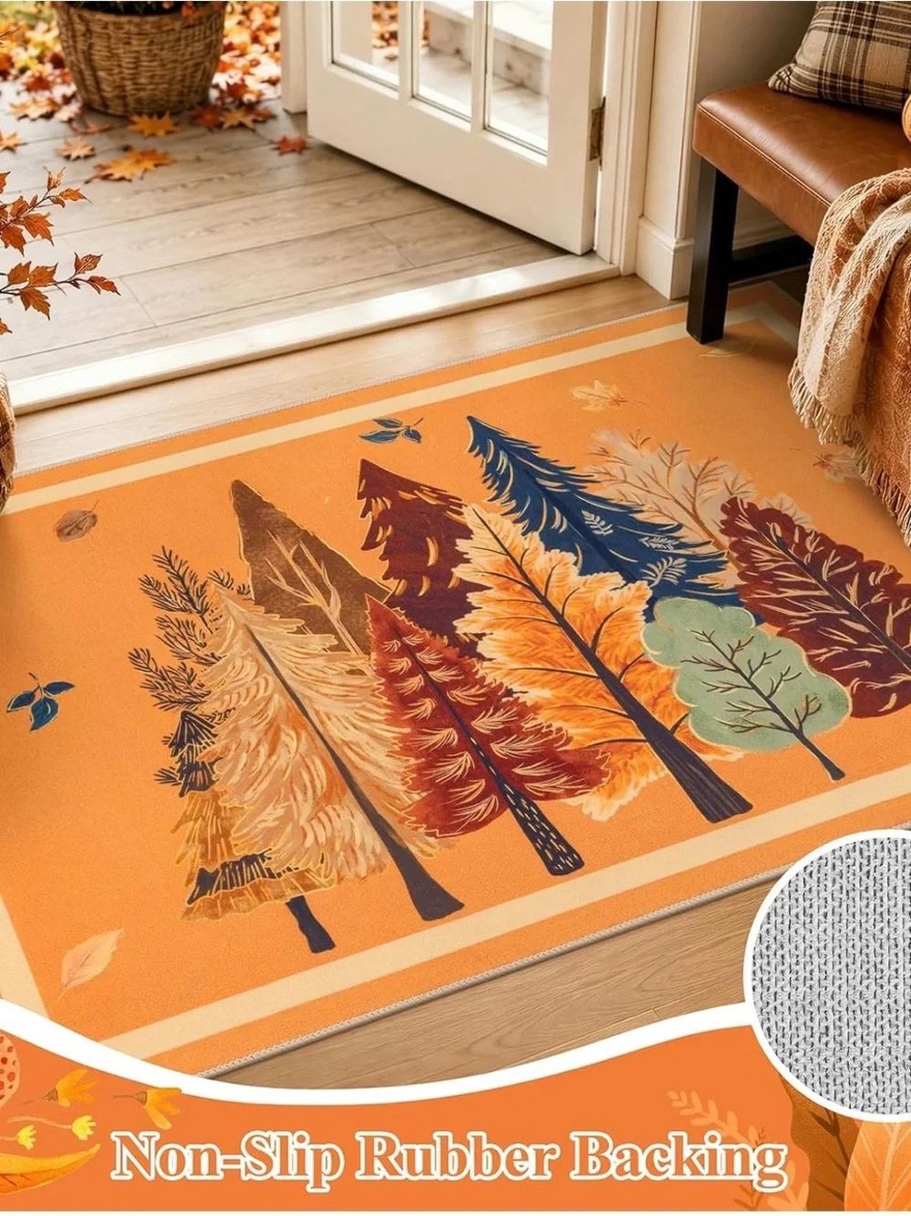 Autumn Forest Orange Doormat - Seasonal Home Accent